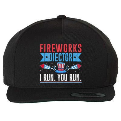 Firework Director Technician I Run You Run 4th Of July Wool Snapback Cap
