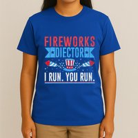Firework Director Technician I Run You Run 4th Of July T-Shirt