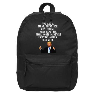 Funny Donald Trump Mother's Day Gag Gift Conservative Mom 16 in Basic Backpack