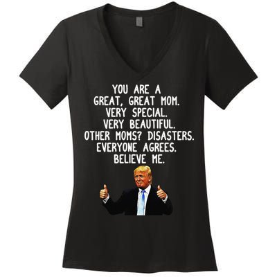 Funny Donald Trump Mother's Day Gag Gift Conservative Mom Women's V-Neck T-Shirt