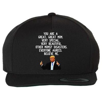 Funny Donald Trump Mother's Day Gag Gift Conservative Mom Wool Snapback Cap