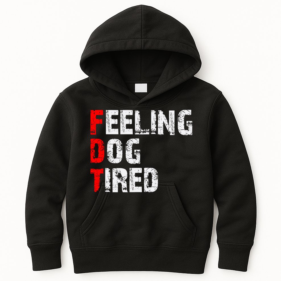 Feeling Dog Tired Fdt Anti Trump Kids Hoodie