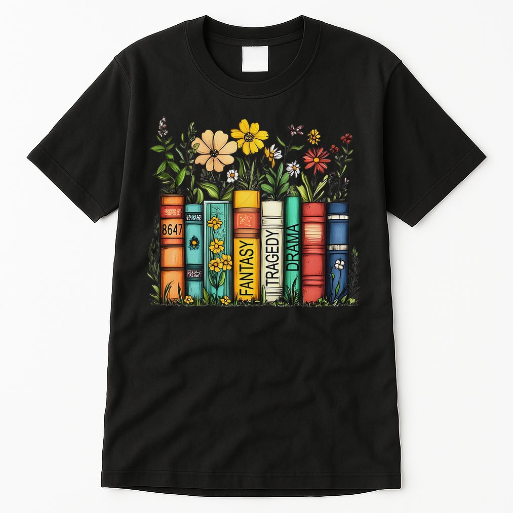 Fantasy Drama Tragedy Book Floral Subtle Anti Trump Tall T-Shirt