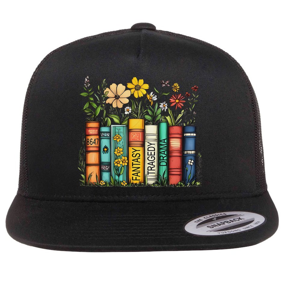 Fantasy Drama Tragedy Book Floral Subtle Anti Trump Flat Bill Trucker Hat
