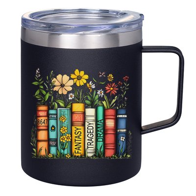 Fantasy Drama Tragedy Book Floral Subtle Anti Trump 12oz Stainless Steel Coffee Mug