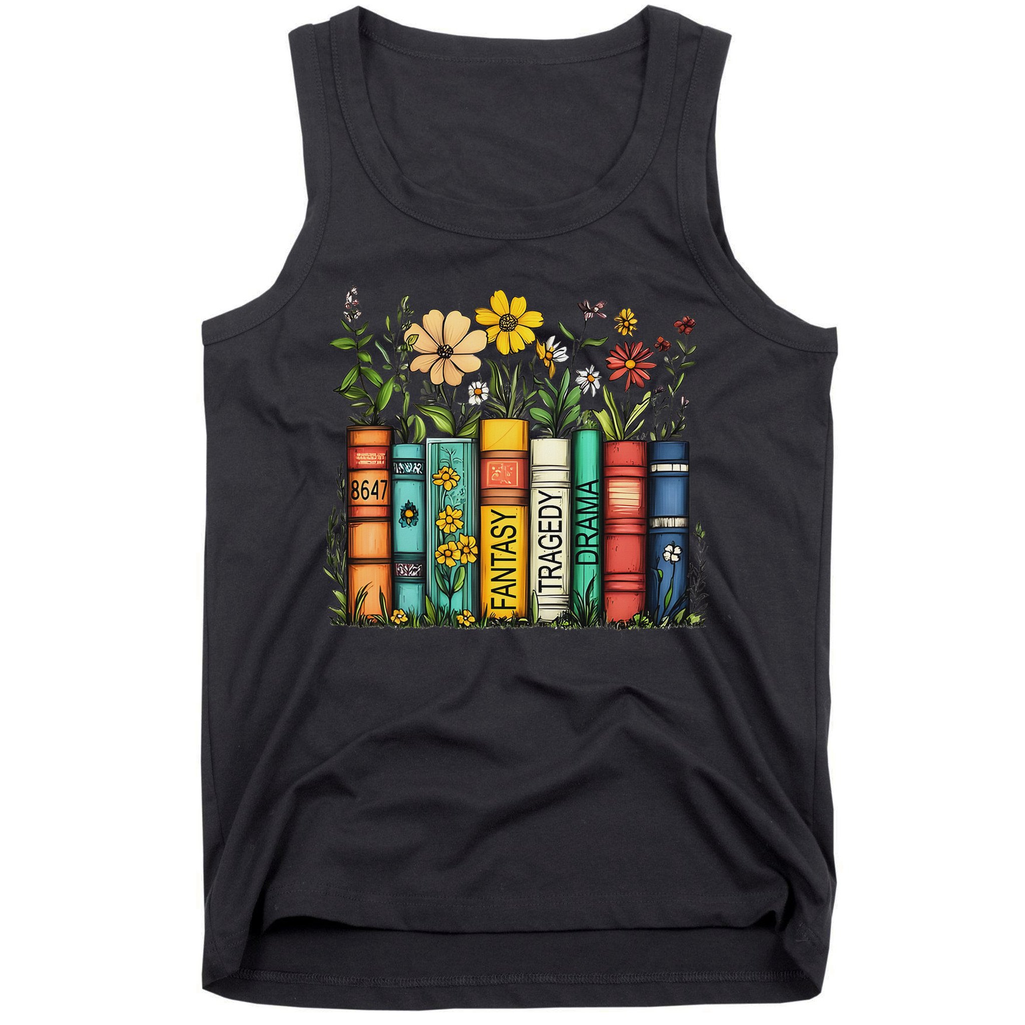 Fantasy Drama Tragedy Book Floral Subtle Anti Trump Tank Top