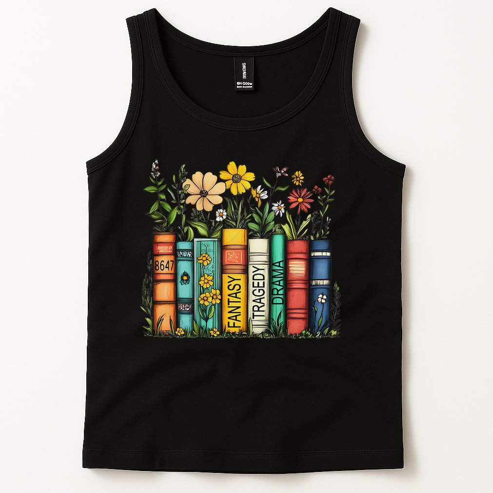 Fantasy Drama Tragedy Book Floral Subtle Anti Trump Tank Top