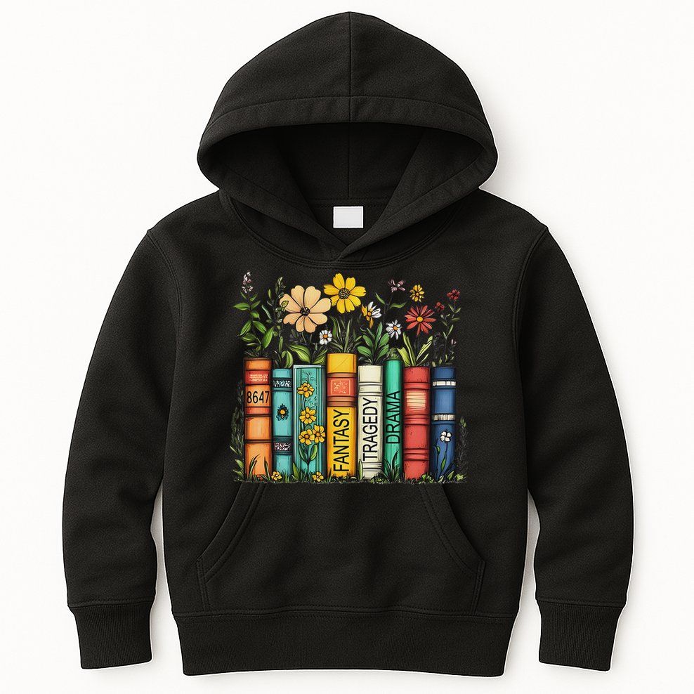 Fantasy Drama Tragedy Book Floral Subtle Anti Trump Kids Hoodie