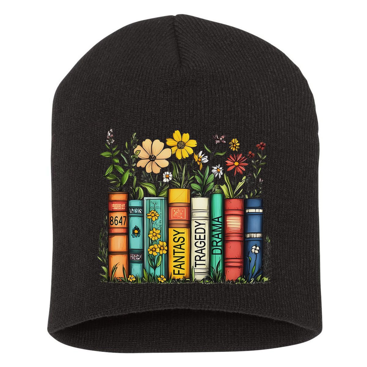 Fantasy Drama Tragedy Book Floral Subtle Anti Trump Short Acrylic Beanie