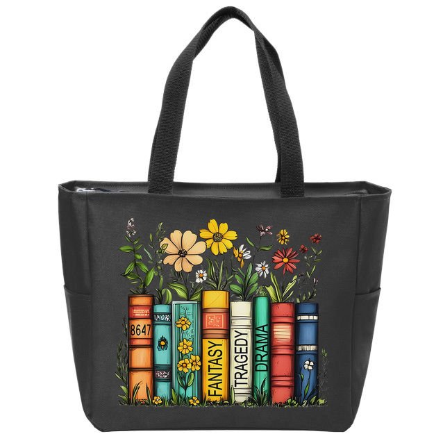 Fantasy Drama Tragedy Book Floral Subtle Anti Trump Zip Tote Bag