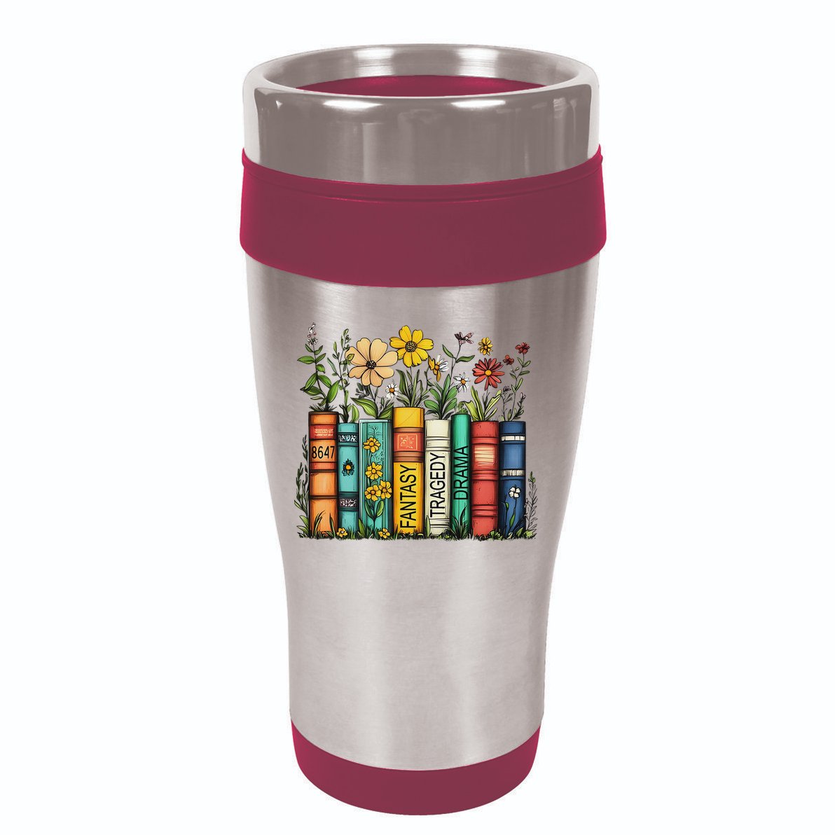 Fantasy Drama Tragedy Book Floral Subtle Anti Trump 16oz Travel Tumbler
