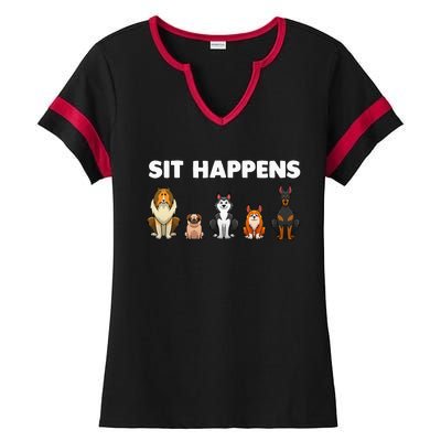 Funny Dog Training Art For  Dog Lover Puppy Pet Ladies Halftime Notch Neck Tee