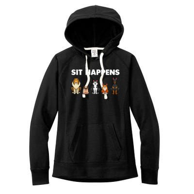 Funny Dog Training Art For  Dog Lover Puppy Pet Women's Fleece Hoodie