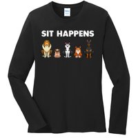 Funny Dog Training Art For  Dog Lover Puppy Pet Ladies Long Sleeve Shirt