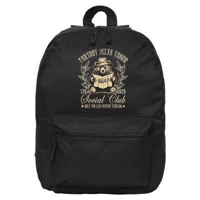 Foxtrot Delta Tango Social Club Only You Can Prevent 16 in Basic Backpack