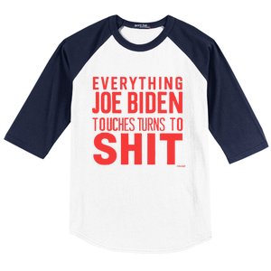 Funny Donald Trump 2024 Everything Joe Biden Touches Baseball Sleeve Shirt