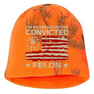 Funny Donald Trump 2024 IM Voting For The Convicted Felon Kati - Camo Knit Beanie