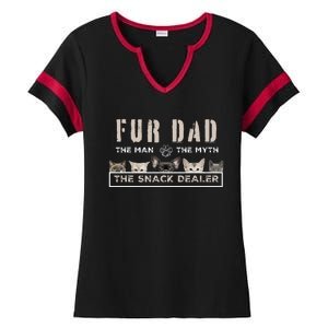 Fur Dad The Man The Myth Funny Dog Cat Father's Day Ladies Halftime Notch Neck Tee