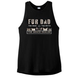 Fur Dad The Man The Myth Funny Dog Cat Father's Day Ladies PosiCharge Tri-Blend Wicking Tank