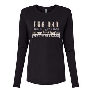 Fur Dad The Man The Myth Funny Dog Cat Father's Day Womens Cotton Relaxed Long Sleeve T-Shirt