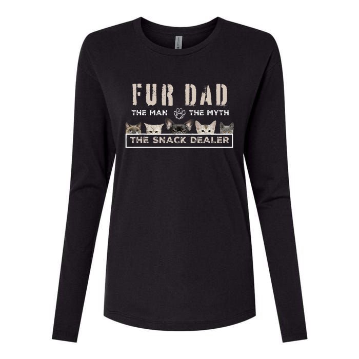 Fur Dad The Man The Myth Funny Dog Cat Father's Day Womens Cotton Relaxed Long Sleeve T-Shirt