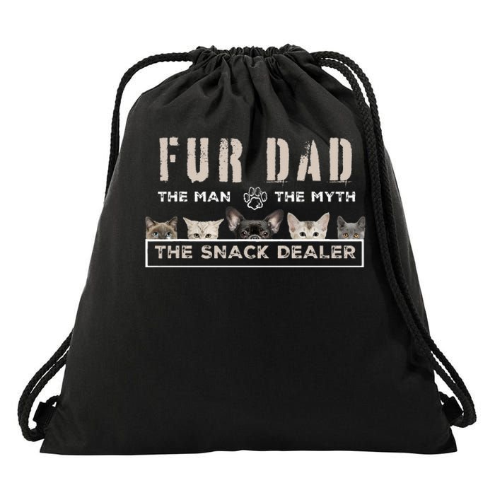 Fur Dad The Man The Myth Funny Dog Cat Father's Day Drawstring Bag