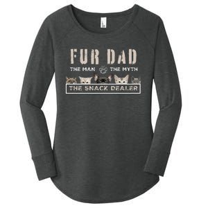 Fur Dad The Man The Myth Funny Dog Cat Father's Day Women's Perfect Tri Tunic Long Sleeve Shirt