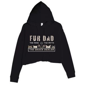 Fur Dad The Man The Myth Funny Dog Cat Father's Day Crop Fleece Hoodie