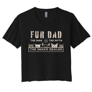 Fur Dad The Man The Myth Funny Dog Cat Father's Day Women's Crop Top Tee