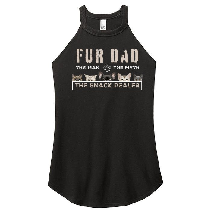 Fur Dad The Man The Myth Funny Dog Cat Father's Day Women's Perfect Tri Rocker Tank