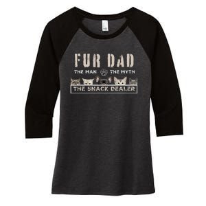 Fur Dad The Man The Myth Funny Dog Cat Father's Day Women's Tri-Blend 3/4-Sleeve Raglan Shirt