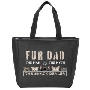 Fur Dad The Man The Myth Funny Dog Cat Father's Day Zip Tote Bag