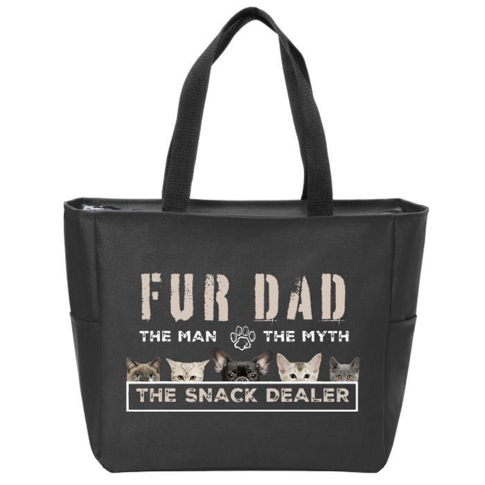 Fur Dad The Man The Myth Funny Dog Cat Father's Day Zip Tote Bag