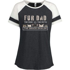 Fur Dad The Man The Myth Funny Dog Cat Father's Day Enza Ladies Jersey Colorblock Tee