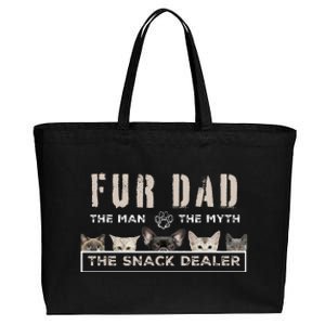 Fur Dad The Man The Myth Funny Dog Cat Father's Day Cotton Canvas Jumbo Tote