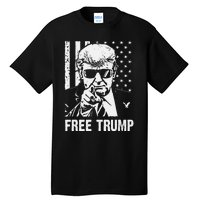 Free Donald Trump Republican Support Pro Trump American Flag Tall T-Shirt