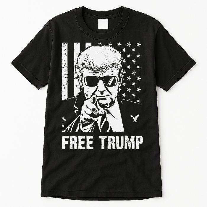 Free Donald Trump Republican Support Pro Trump American Flag Tall T-Shirt