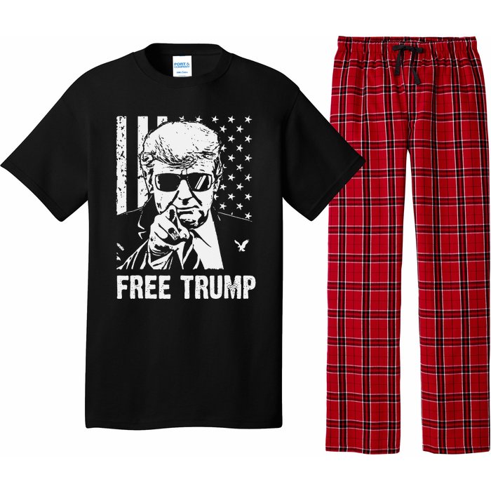 Free Donald Trump Republican Support Pro Trump American Flag Pajama Set