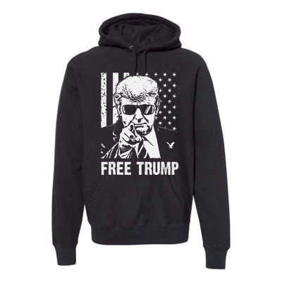 Free Donald Trump Republican Support Pro Trump American Flag Premium Hoodie