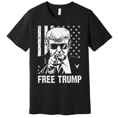 Free Donald Trump Republican Support Pro Trump American Flag Premium T-Shirt