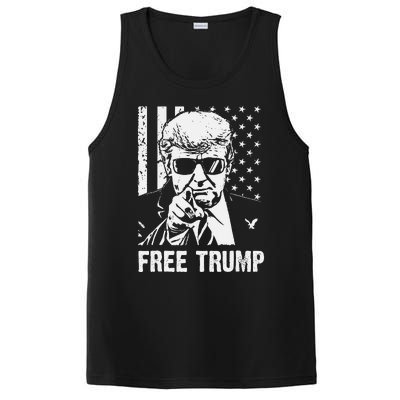 Free Donald Trump Republican Support Pro Trump American Flag PosiCharge Competitor Tank