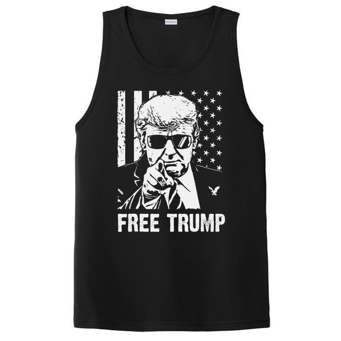 Free Donald Trump Republican Support Pro Trump American Flag PosiCharge Competitor Tank