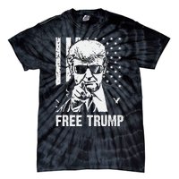 Free Donald Trump Republican Support Pro Trump American Flag Tie-Dye T-Shirt