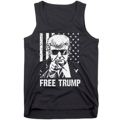 Free Donald Trump Republican Support Pro Trump American Flag Tank Top