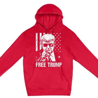 Free Donald Trump Republican Support Pro Trump American Flag Premium Pullover Hoodie