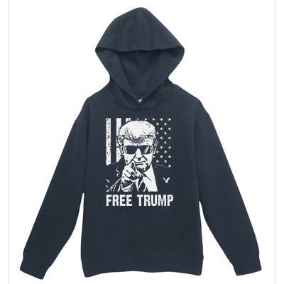 Free Donald Trump Republican Support Pro Trump American Flag Urban Pullover Hoodie