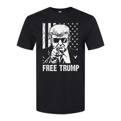 Free Donald Trump Republican Support Pro Trump American Flag Softstyle CVC T-Shirt