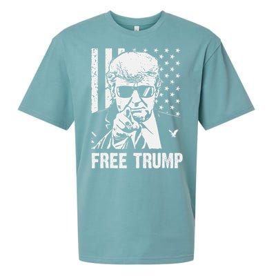 Free Donald Trump Republican Support Pro Trump American Flag Sueded Cloud Jersey T-Shirt