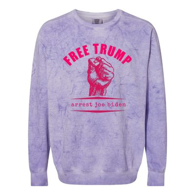 Free Donald Trump MAGA Conservative Colorblast Crewneck Sweatshirt