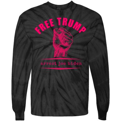 Free Donald Trump MAGA Conservative Tie-Dye Long Sleeve Shirt